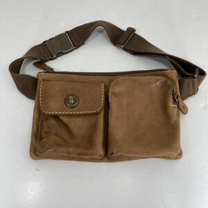 Vintage Roots Canada Genuine Leather Waist Fanny Pack Belt Bag Brown